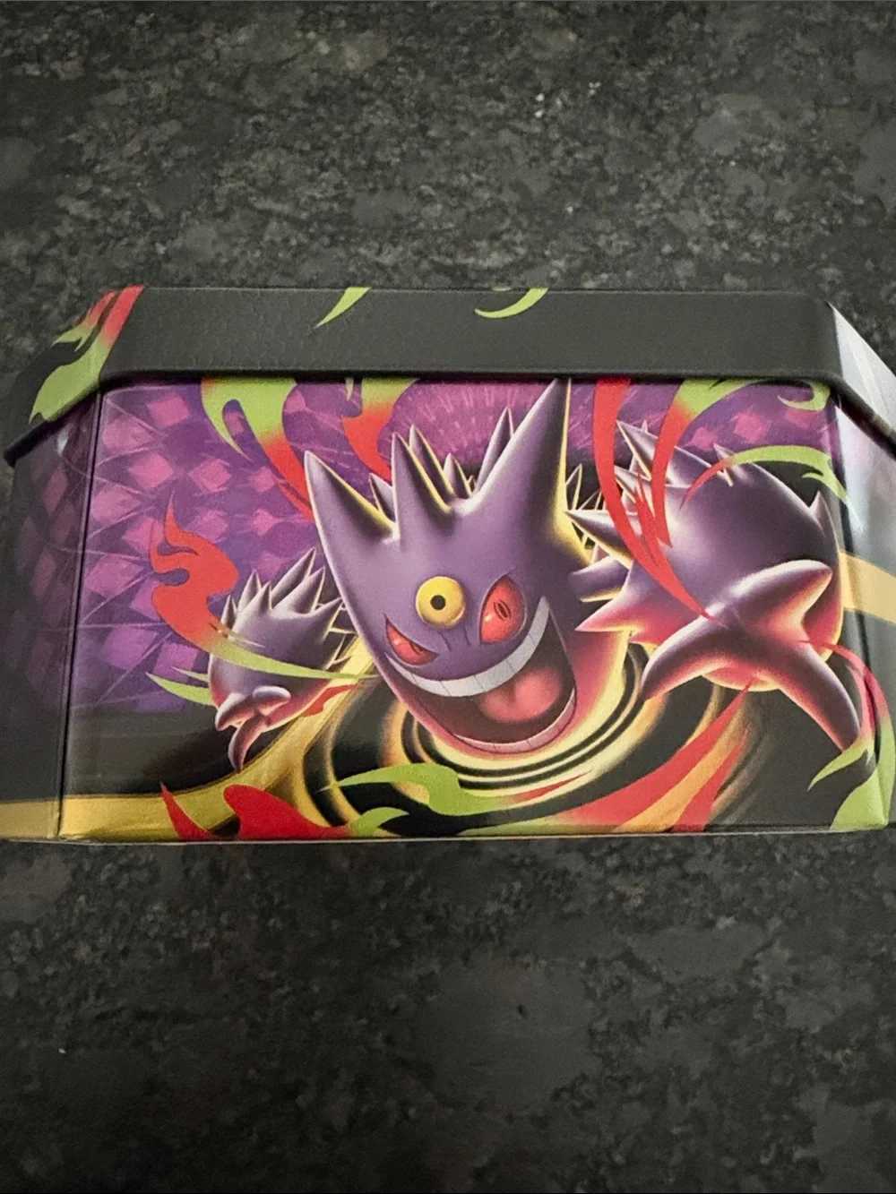 Empty Trading Card Game Gengar Tin - Purple Collector's Storage